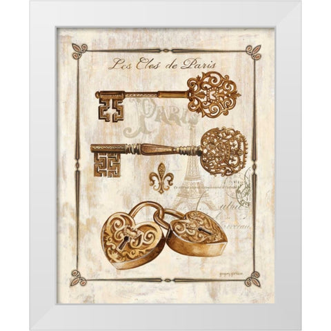 Keys to Paris I White Modern Wood Framed Art Print by Gorham, Gregory