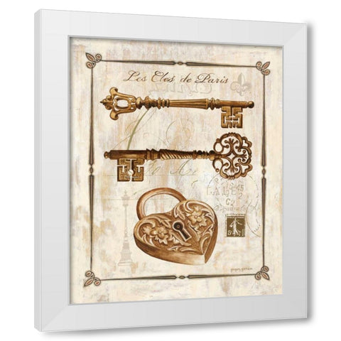 Keys to Paris II White Modern Wood Framed Art Print by Gorham, Gregory