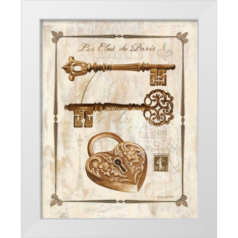 Keys to Paris II White Modern Wood Framed Art Print by Gorham, Gregory