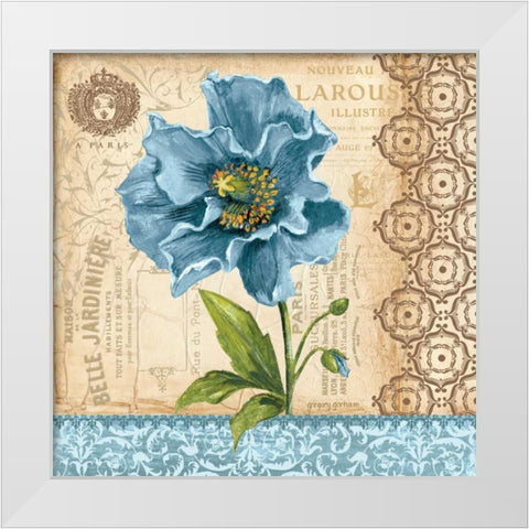 Poppy White Modern Wood Framed Art Print by Gorham, Gregory