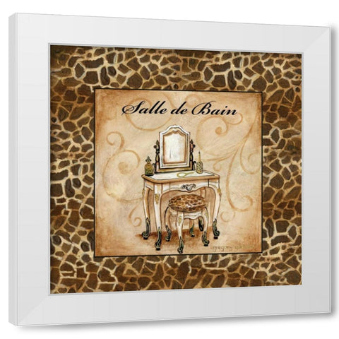 Giraffe Salle de Bain White Modern Wood Framed Art Print by Gorham, Gregory