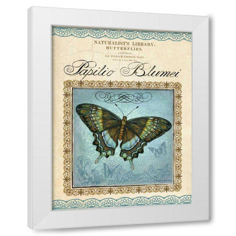 Papilio Blumei White Modern Wood Framed Art Print by Gorham, Gregory
