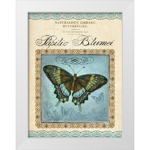 Papilio Blumei White Modern Wood Framed Art Print by Gorham, Gregory