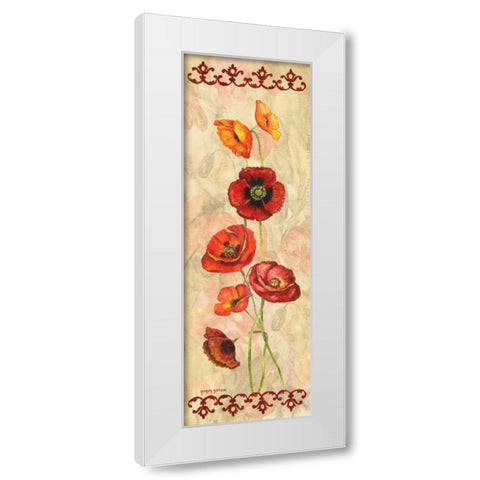 Scarlet Poppies I White Modern Wood Framed Art Print by Gorham, Gregory