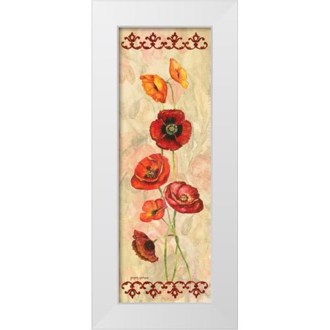 Scarlet Poppies I White Modern Wood Framed Art Print by Gorham, Gregory