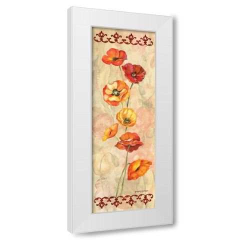 Scarlet Poppies II White Modern Wood Framed Art Print by Gorham, Gregory