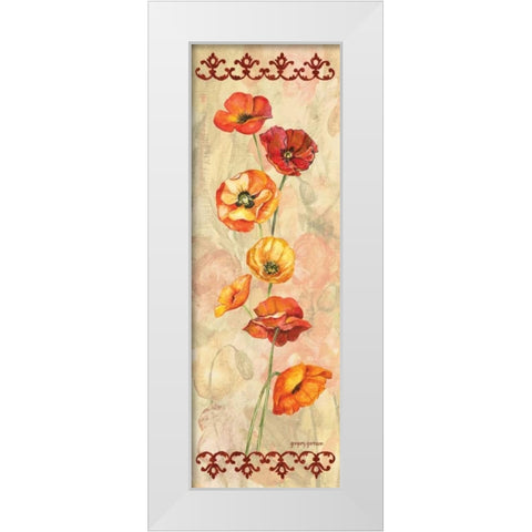 Scarlet Poppies II White Modern Wood Framed Art Print by Gorham, Gregory