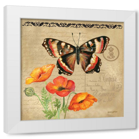 Butterfly White Modern Wood Framed Art Print by Gorham, Gregory