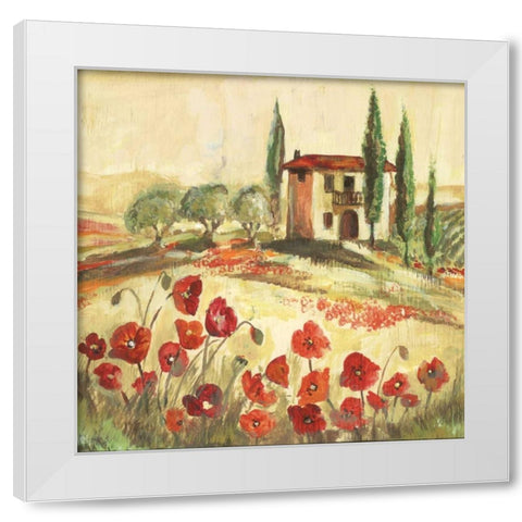 Poppy Field I White Modern Wood Framed Art Print by Gorham, Gregory