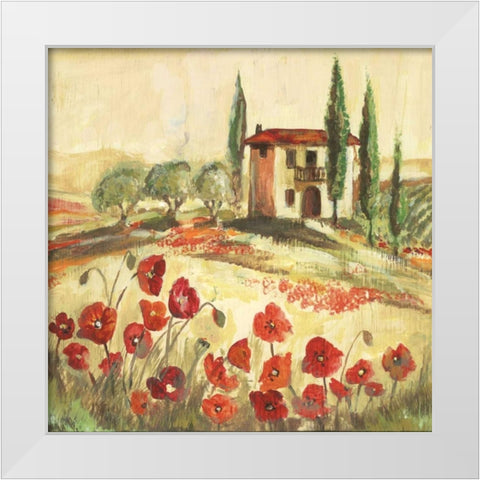 Poppy Field I White Modern Wood Framed Art Print by Gorham, Gregory