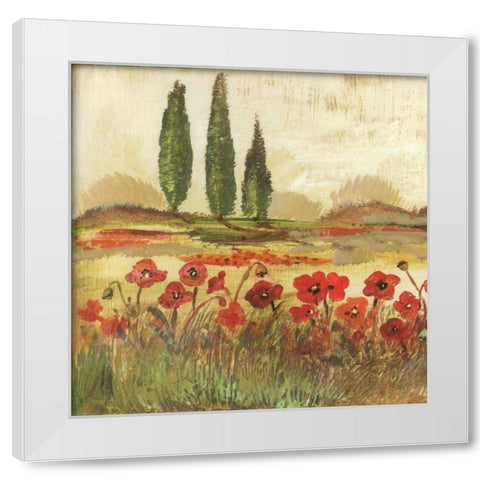 Poppy Field II White Modern Wood Framed Art Print by Gorham, Gregory