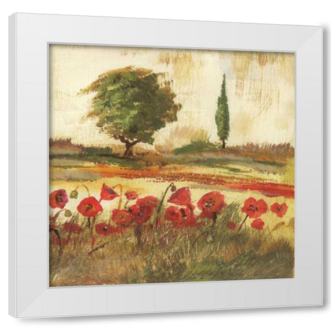 Poppy Field III White Modern Wood Framed Art Print by Gorham, Gregory
