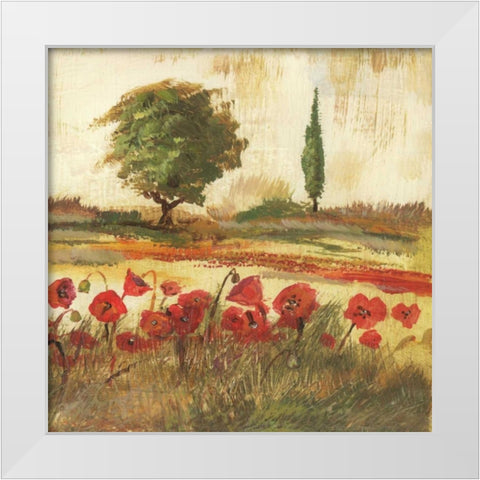 Poppy Field III White Modern Wood Framed Art Print by Gorham, Gregory