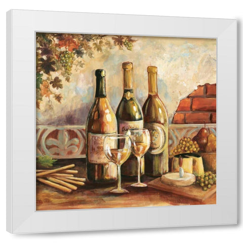 Bountiful Wine Sq I White Modern Wood Framed Art Print by Gorham, Gregory