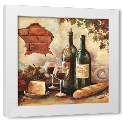 Bountiful Wine Sq II White Modern Wood Framed Art Print by Gorham, Gregory