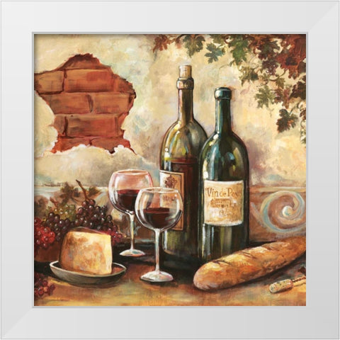 Bountiful Wine Sq II White Modern Wood Framed Art Print by Gorham, Gregory
