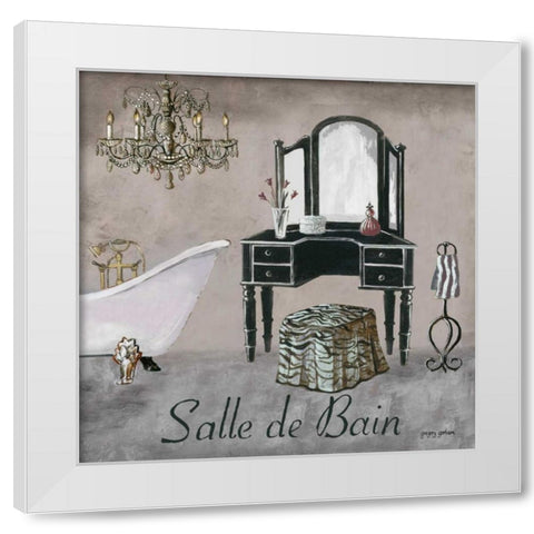Salle de Bain White Modern Wood Framed Art Print by Gorham, Gregory