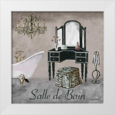 Salle de Bain White Modern Wood Framed Art Print by Gorham, Gregory