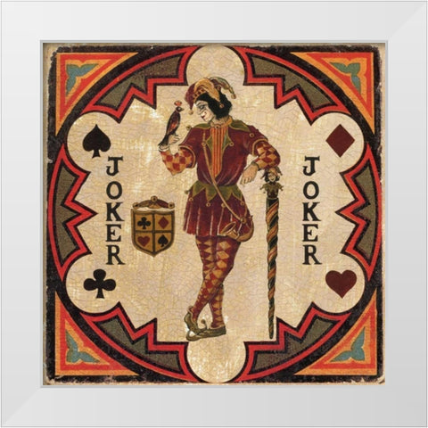 Joker White Modern Wood Framed Art Print by Gorham, Gregory