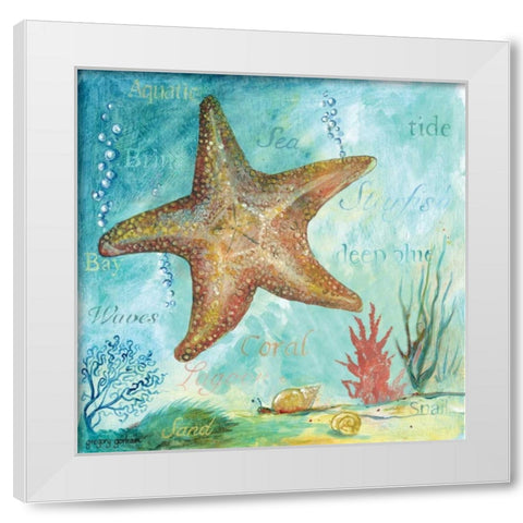 Marine Life Motif II White Modern Wood Framed Art Print by Gorham, Gregory