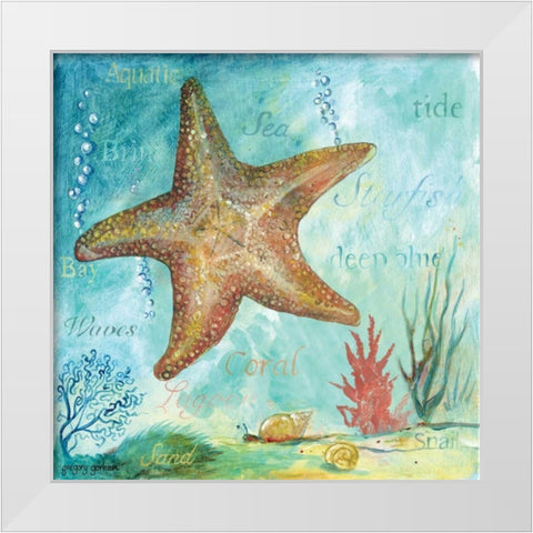 Marine Life Motif II White Modern Wood Framed Art Print by Gorham, Gregory