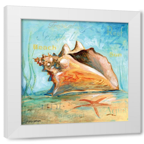 Marine Life Motif III White Modern Wood Framed Art Print by Gorham, Gregory