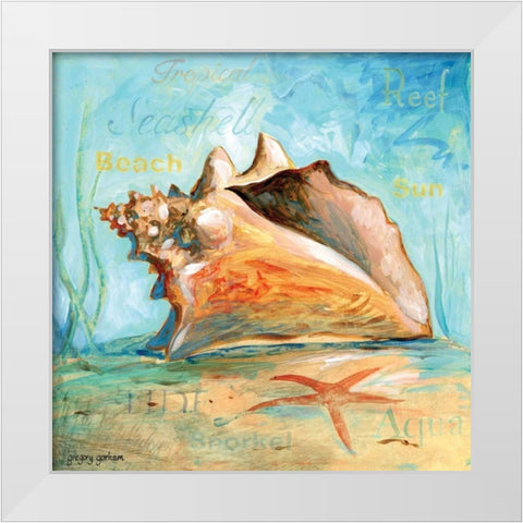 Marine Life Motif III White Modern Wood Framed Art Print by Gorham, Gregory