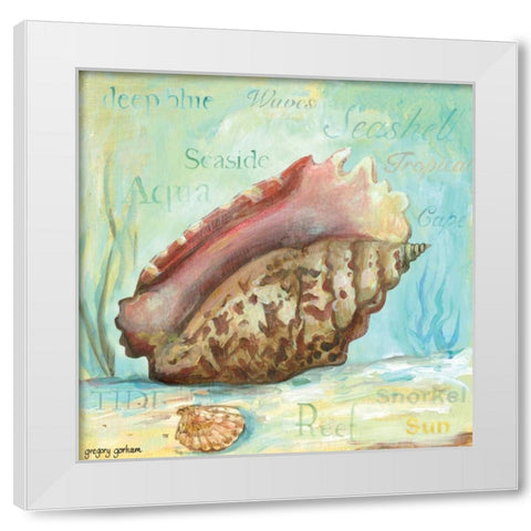 Marine Life Motif V White Modern Wood Framed Art Print by Gorham, Gregory