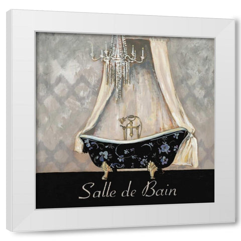 Ikat Bath I White Modern Wood Framed Art Print by Gorham, Gregory