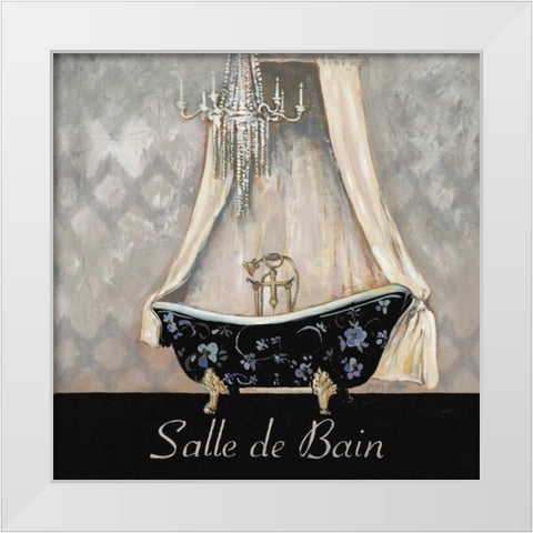 Ikat Bath I White Modern Wood Framed Art Print by Gorham, Gregory
