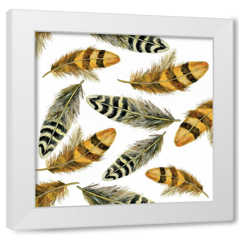 Feather Toss White Modern Wood Framed Art Print by Gorham, Gregory