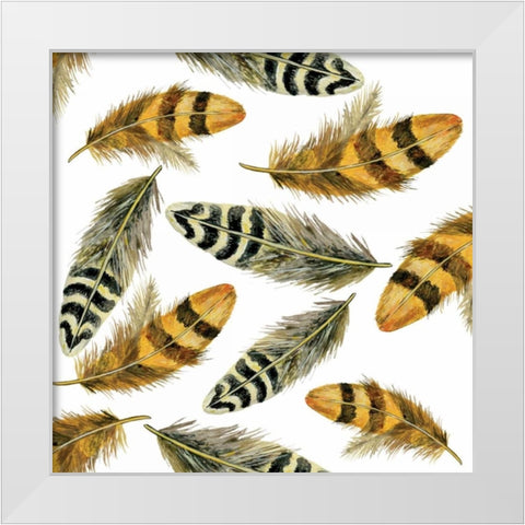 Feather Toss White Modern Wood Framed Art Print by Gorham, Gregory