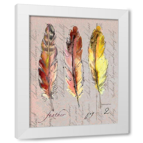 Three Feathers II White Modern Wood Framed Art Print by Gorham, Gregory