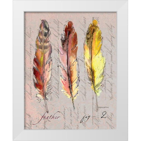 Three Feathers II White Modern Wood Framed Art Print by Gorham, Gregory
