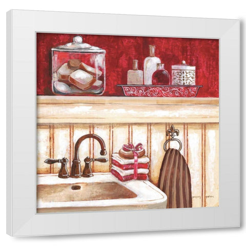 Red Bath I White Modern Wood Framed Art Print by Gorham, Gregory