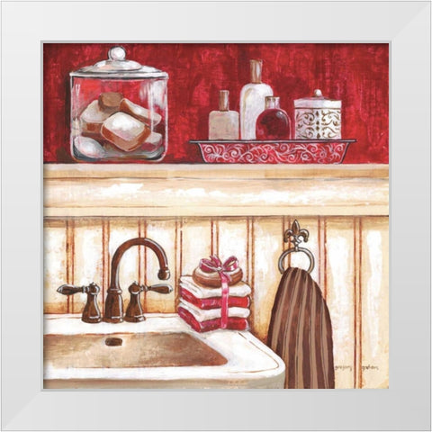 Red Bath I White Modern Wood Framed Art Print by Gorham, Gregory