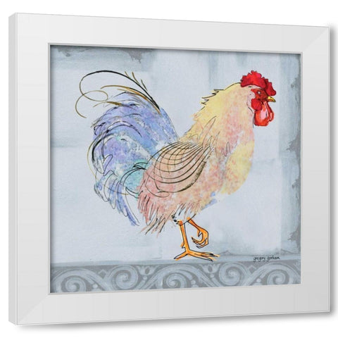 Good Morning Rooster I White Modern Wood Framed Art Print by Gorham, Gregory