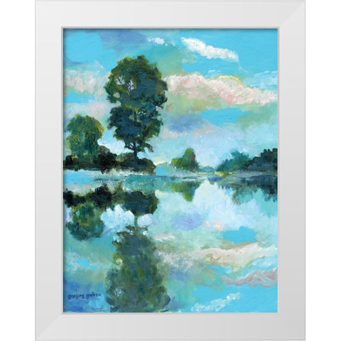Lacamas Lake White Modern Wood Framed Art Print by Gorham, Gregory
