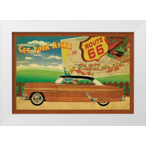 Route 66 II White Modern Wood Framed Art Print by Giacopelli, Jason