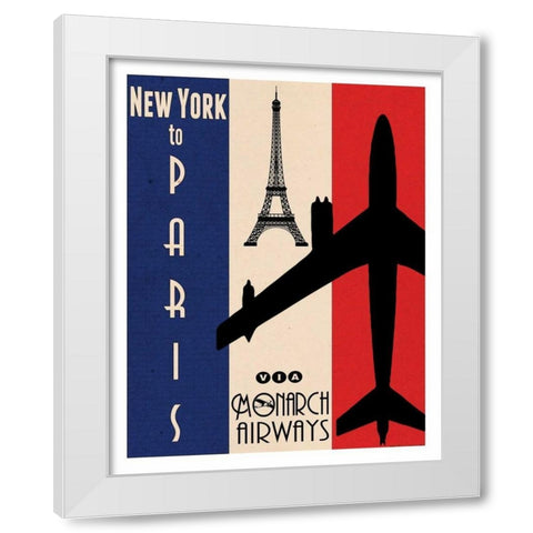 NY to Paris White Modern Wood Framed Art Print by Giacopelli, Jason