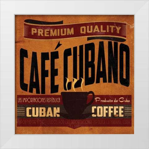 Cuban Coffee Sq. White Modern Wood Framed Art Print by Giacopelli, Jason