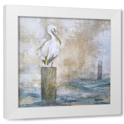 Coastal Birds I White Modern Wood Framed Art Print by Giltner, Paula