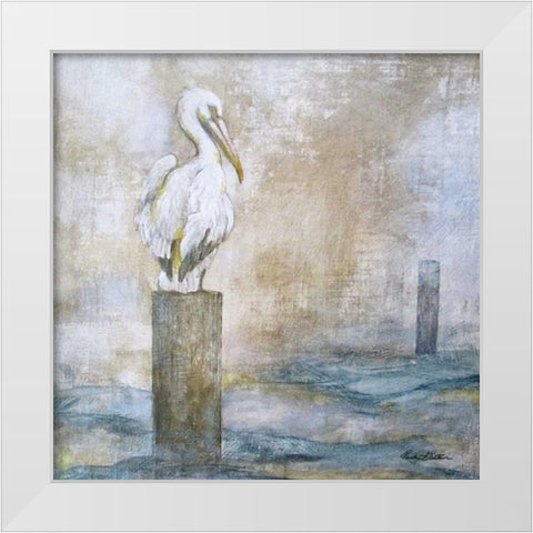 Coastal Birds I White Modern Wood Framed Art Print by Giltner, Paula