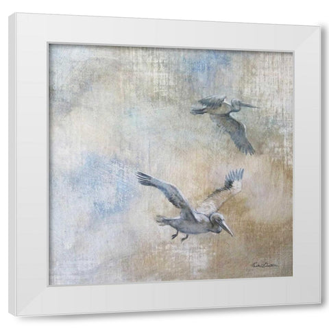 Coastal Birds II White Modern Wood Framed Art Print by Giltner, Paula