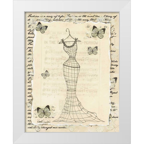 Wire Dress I White Modern Wood Framed Art Print by Guinn, Katie