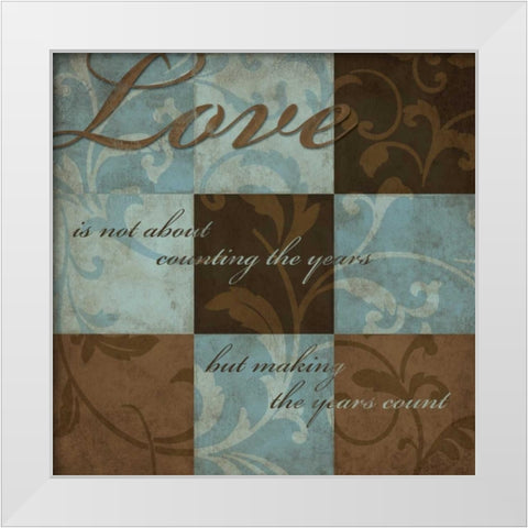 Love White Modern Wood Framed Art Print by Harbick, N