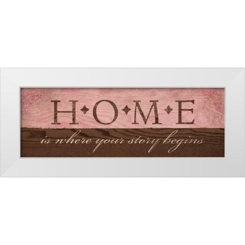Home in Pink White Modern Wood Framed Art Print by Harbick, N