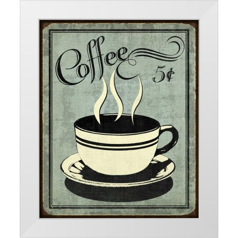 Retro Coffee I White Modern Wood Framed Art Print by Harbick, N