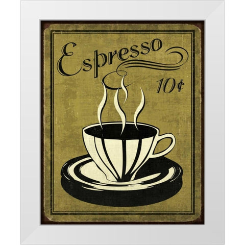 Retro Coffee II White Modern Wood Framed Art Print by Harbick, N