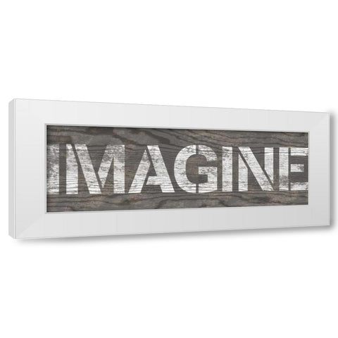 Imagine White Modern Wood Framed Art Print by Harbick, N